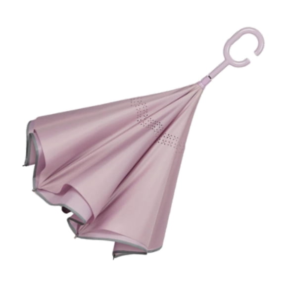Langgg Regeng Cl Parapluie de Pluie Plié Inversé pour Extérieur Plage Femmes Bleu Rose 108x80cm