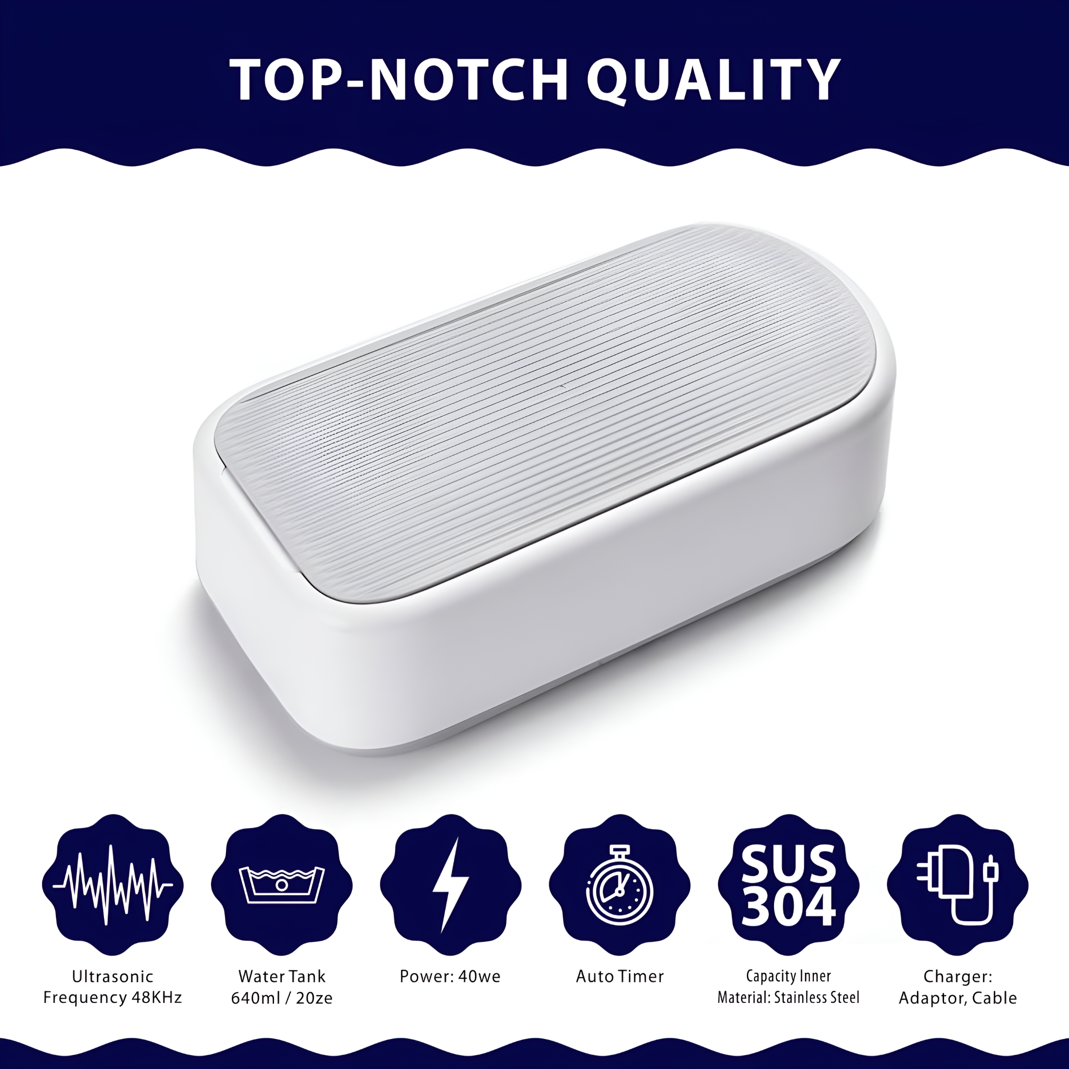 ACDANC 2026 New Ultrasonic Jewelry Cleaner Machine 48Khz, 640Ml Tank with Timer & Accessories for Jewelry Cleaning, Glasses Cleaning, Watch Cleaning, Denture Cleaning