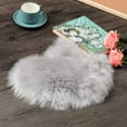 thumbnail image 5 of 2 Pieces Fluffy Heart Shaped Rug Faux Area Rug Bushy Room Carpet for Home Living Room Sofa Floor Bedroom, 12 x 16 Inch (Gray), 5 of 7