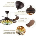 thumbnail image 4 of FETCOI 42"Tiffany Style Invisible Ceiling Fan with Lights and Remote Control Retractable Reverse Blades, 4 of 9