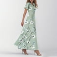 thumbnail image 3 of NAMTYQX Corset Dress for Women Chiffon Short Sleeve Floral Maxi Dress Elegant Dresses for Women 2025 Mint Green Size M, 3 of 5