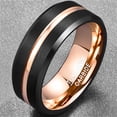 thumbnail image 4 of NUNCAD Tungsten Ring for Men Women 4/6/8/10mm Black/Blue/Gold/Rose Gold/Silver Groove Wedding Bands Beveled Edges Engraved, 4 of 5