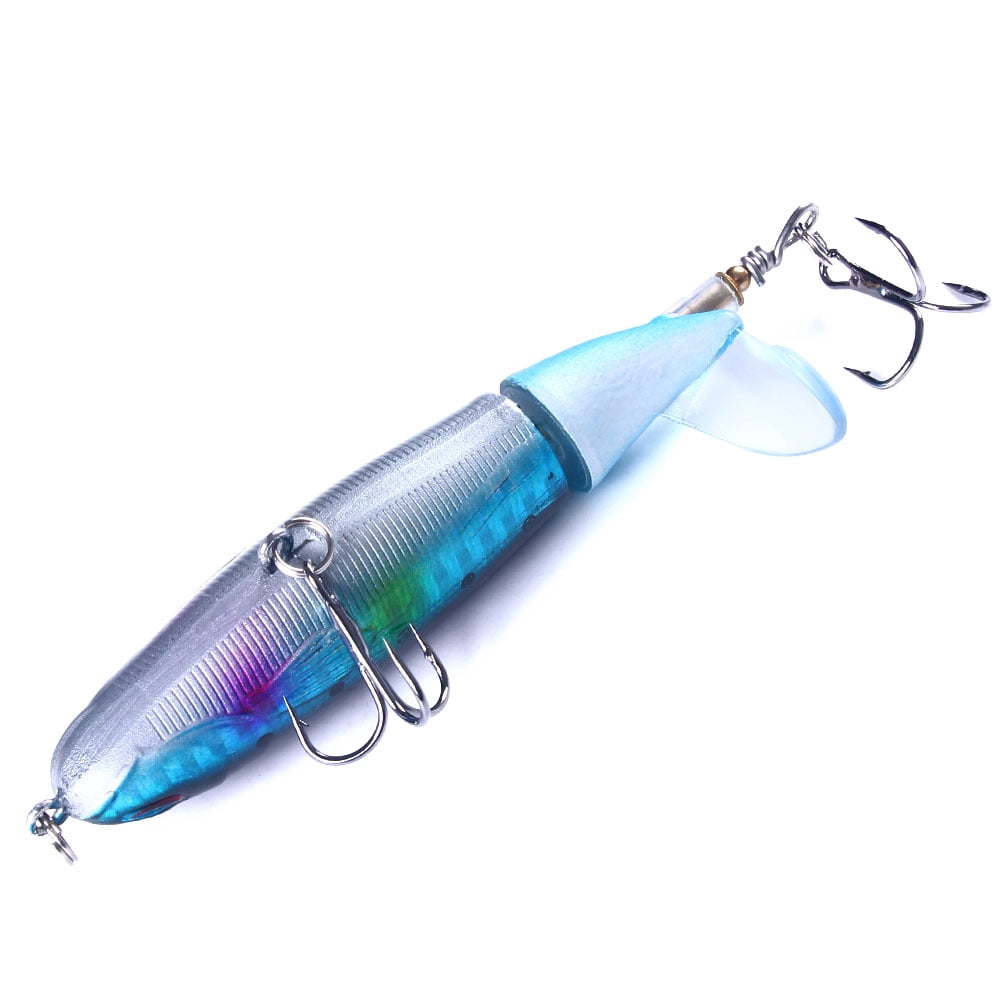 HENGJIA 10PCS Fishing Lures Plopper Bass Lures with Floating Rotating Tail Barb Treble Hooks in Saltwater and Freshwater Lures for Bass Trout Walleye,4.33 inch/0.46 oz