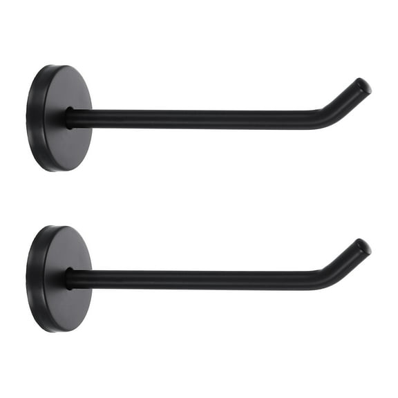 Uxcell 2 Pack 4.7 Inch Coat Hooks, Stainless Steel Long Nose Wall Mount Hook, Robe Towel Hangers with Screws for Livingroom Bathroom Closets and Wardrobe, Black