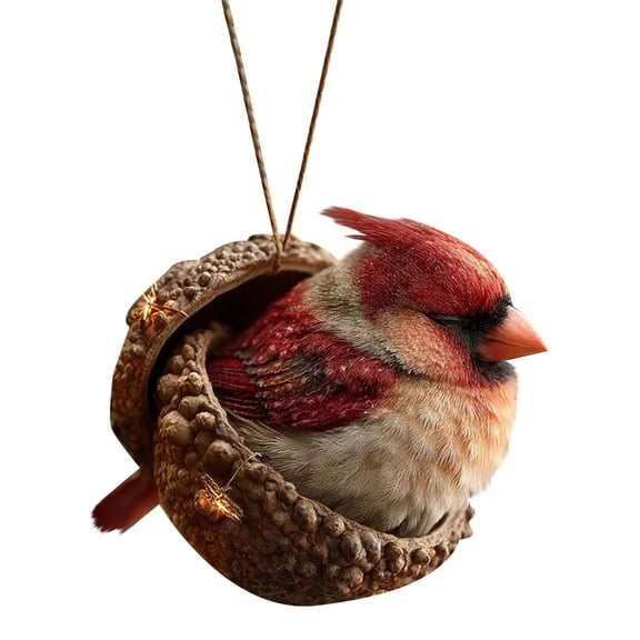 2D Christmas Acrylic Red Bird Pendant,Christmas decorations,Christmas gifts for teens,2d christmas animal stacking ornaments