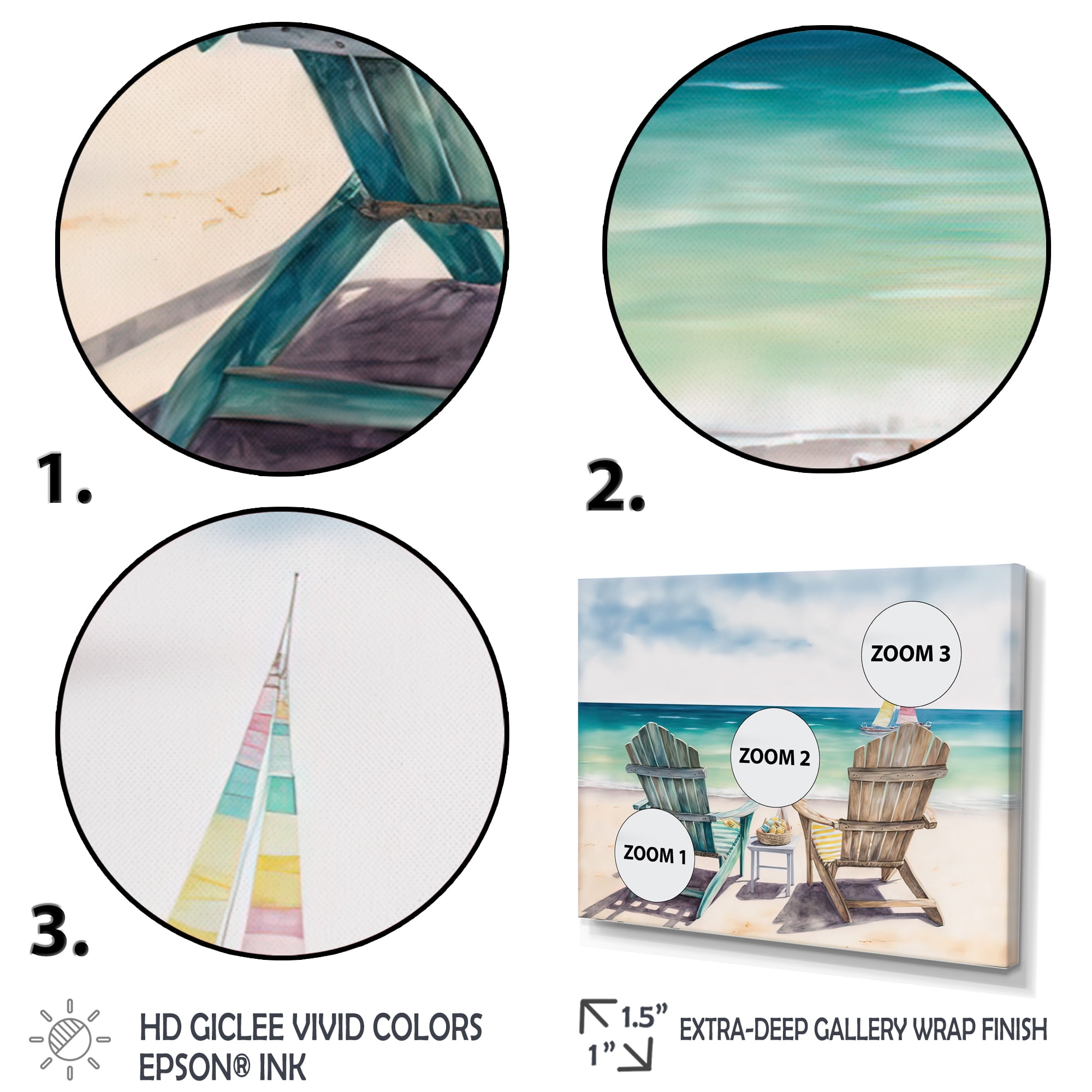 Designart Relax At The Beach III Canvas Wall Art