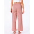 thumbnail image 4 of DARING DIVA Women's Wide Leg High Waist Ribbed Knit Loungewear S Pink, 4 of 5