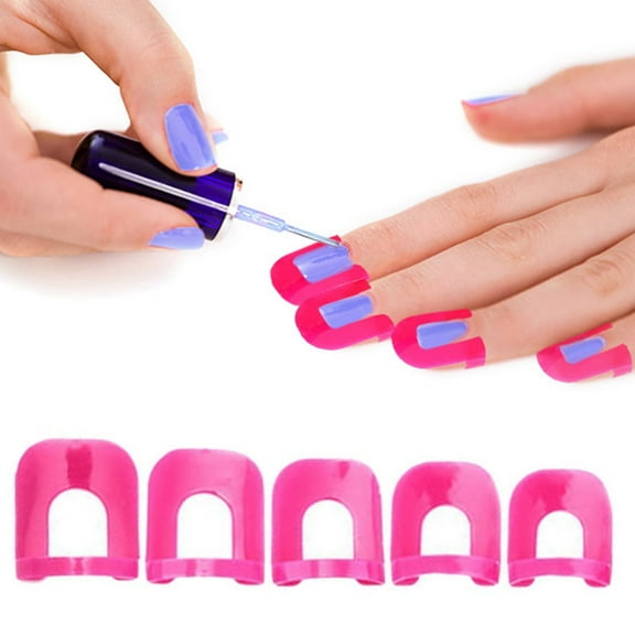 Manicure Reusable Nail Polish Application Protectors Stencil Kit 26-Piece