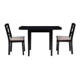 thumbnail image 3 of Bowery Hill Modern Wood Three Piece Drop Leaf Dining Set in Black, 3 of 20