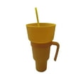 thumbnail image 1 of Tasse à Maïs Soufflé avec Poignée 2 en 1 Bol Combo avec Paille Tasse de Voyage pour Collation et Boisson Étanche Multiples Fonctions Tasse Réutilisable en PVC pour Adultes Enfants, 1 of 1