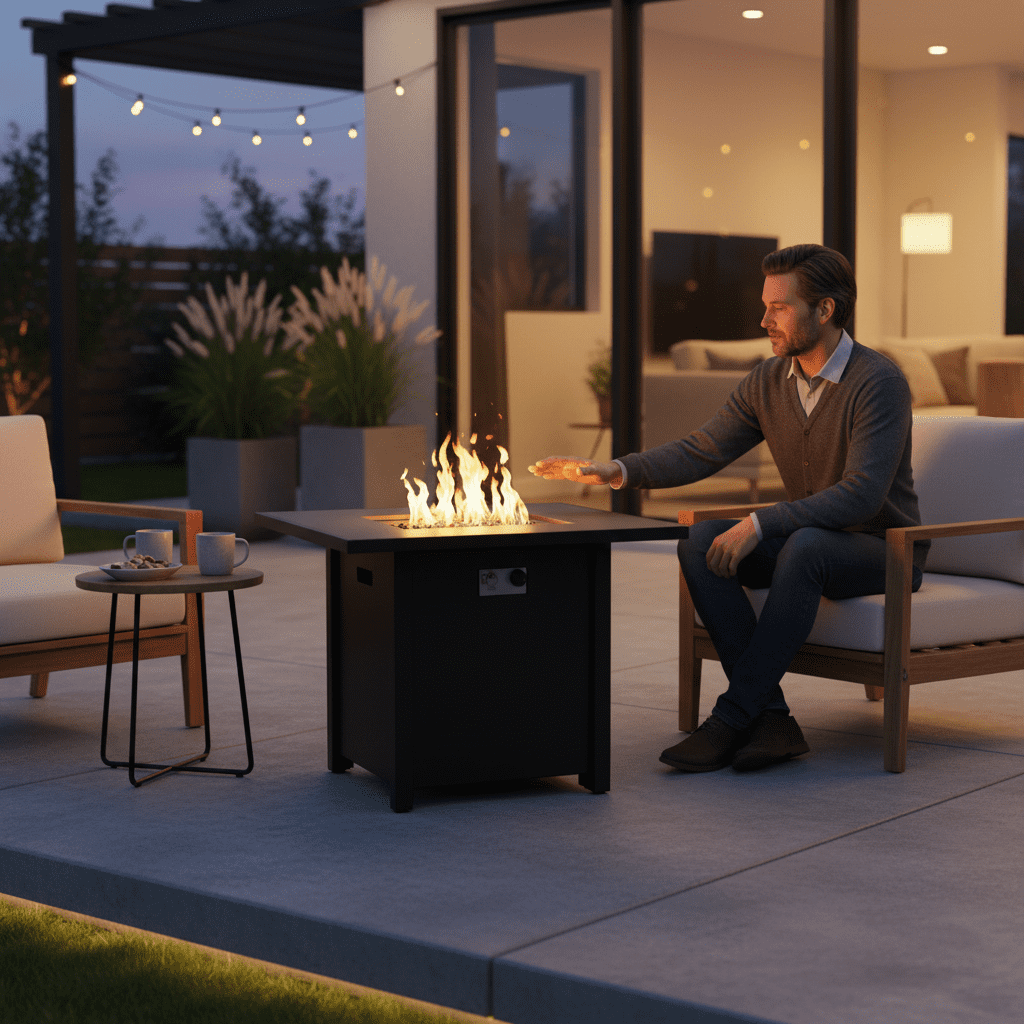 Outdoor Fire Pit for Outdoor Home Garden Backyard Fireplace (30 Inch Steel Black Color)