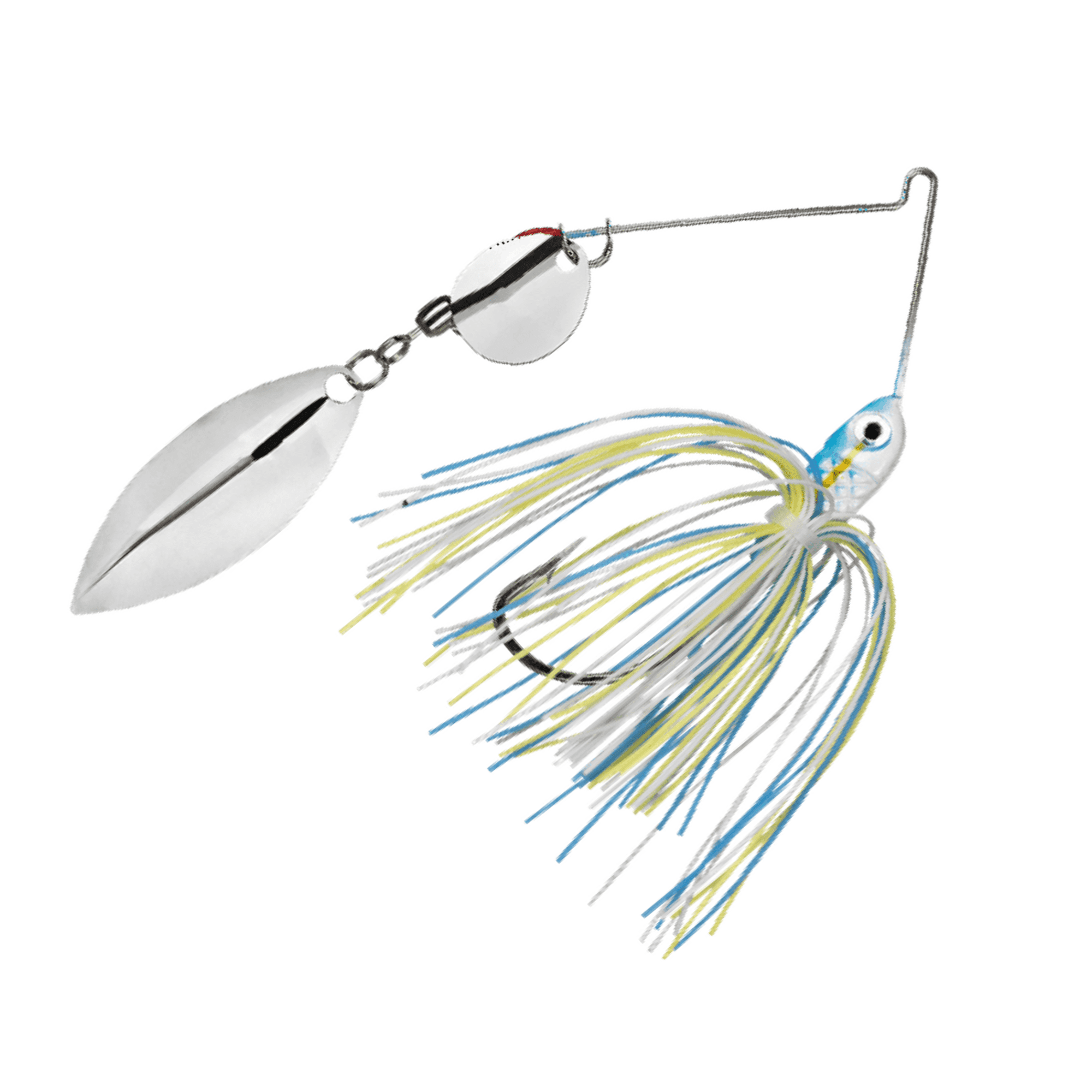 Promo Spinnerbait Lure 1/4 oz Colorado Willow White Blue Yellow
