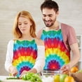 thumbnail image 3 of Rainbow Tie Dye Circular Pattern Apron-Garden Aprons for Women with Pockets-Cotton Linen Waterproof Kitchen Cooking Gardening Aprons Adjustable for Kitchen,Cooking,BBQ and Salon 33x27 Inch, 3 of 7