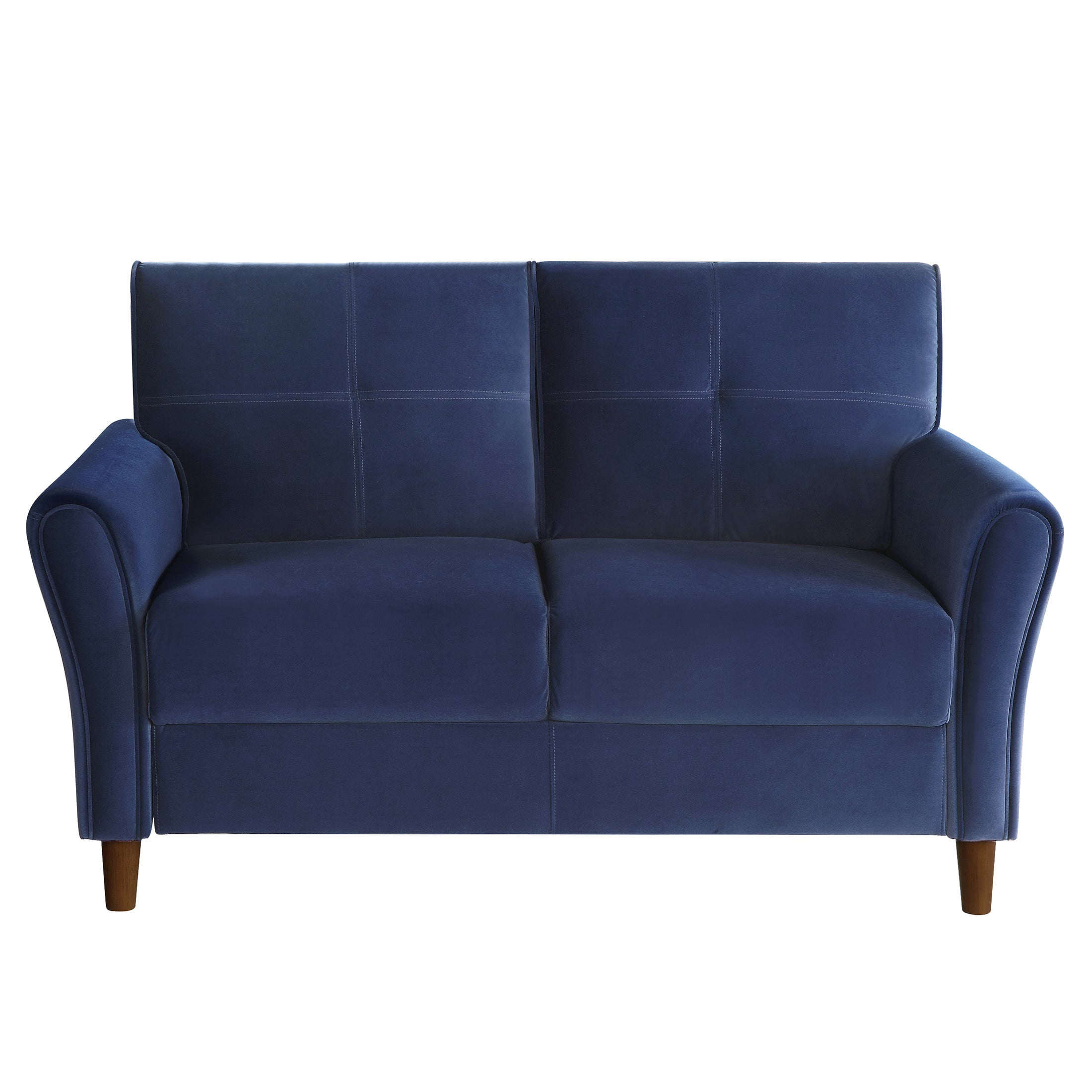 OakvillePark Copley Velvet Fabric Upholstered Living Room Loveseat, Blue