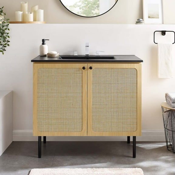 Modway Chaucer 36" Bathroom Vanity in Oak Black