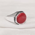 thumbnail image 2 of NEW Coral Mans Ring, Natural Red Coral Ring, Unisex Ring, Silver Jewelry, 925 Silver Ring, Birthday Gift, Heavy Mens Ring, Arabic Design, Ottoman Style Ring, Christmas, Turkey Mens Signet Ring, 2 of 5