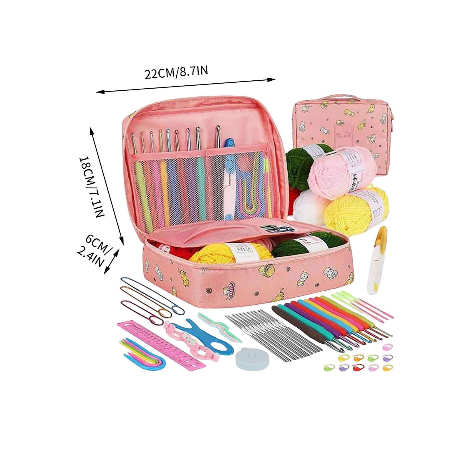 Crochet Kit For Beginners Adults,59 Pcs Beginner Knitting Kit With Crochet Starters Kit For Beginnersergonomic Crochet Hooks 2.06.0 Mm Lace Steel Needles 0.61.9 Mm