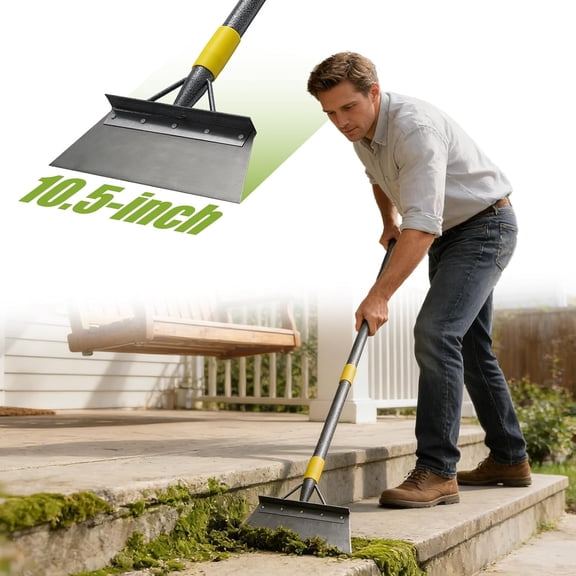 OLIYNEDY Garden Flat Shovel, 63 inch Garden Cleaning Shovel, Heavy Duty Metal Scraper Long Handle