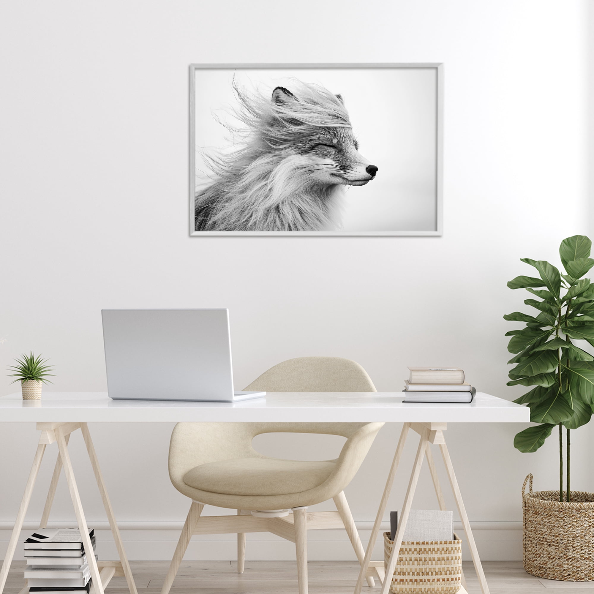 Stupell Industries Easy Breezy Fox White Framed Giclee Art, design by Tina LeCour