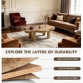 thumbnail image 3 of Cloud Shaped Coffee Table Natural Wood 40" with 4 Round Legs for Living Room, 3 of 8