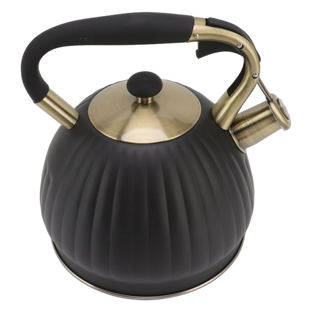 Hervidor De Té Silbante, Tetera Con Silbato, Color Negro, Resistente A La Corrosión, Para El Hogar ANGGREK No