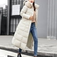 thumbnail image 6 of Baqcunre Women's Hooded Fluffy Down Jacket Long Quilted Winter Jacket Womens Padded Coat Thick Warm Puffer Jacket Parkas, 1PC Jacket White XL, 6 of 6