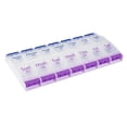 thumbnail image 2 of Mohdy 14-Compartment Double-Row Push-Button Pillbox Storage Box,14 Bar Double Button Storage Box Sub Pack Easy to Carry Cartridge Weekly Storage Box,Material:Pp, 2 of 7
