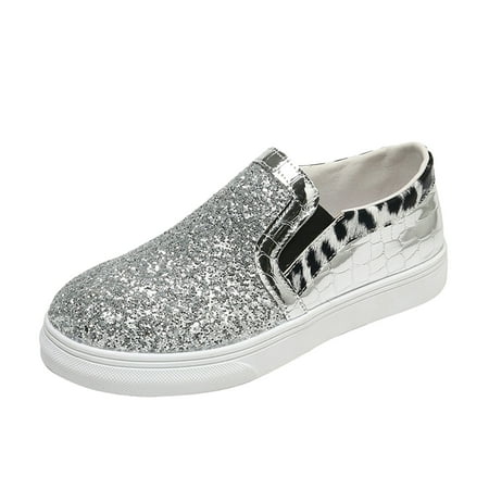 KELINFONG Low Top Slip ons Women s Fashion Sneakers Casual Flats Trendy Sequin Loafers Comfortable Walking Shoes