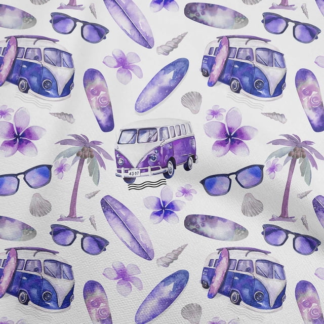 oneOone Rayon Medium Purple Fabric Tropical Hawaii Sewing Craft Projects Fabric Prints By Yard 56 Inch Wide