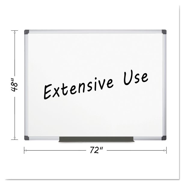 MasterVision Porcelain Value Dry Erase Board, 48 x 72, White, Aluminum