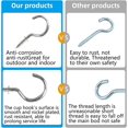 thumbnail image 2 of Stainless Steel Eye Hooks, Metal Cup Hooks For Hanging Objects, Anti-Rust Screw Hooks For Indoor And Outdoor Applications, Space Saving Design, 7 Sizes Included, 2 of 5