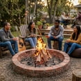 thumbnail image 2 of FEBTECH - 24" Round Fire Pit Grate with 4 Legs | Heat Resistant | 3.5" H | Reinforced Log Grate to Improve Airflow for Campfire, Bonfire & Backyard | Firepit Accessory for Outside | Fireplace Grate, 2 of 9