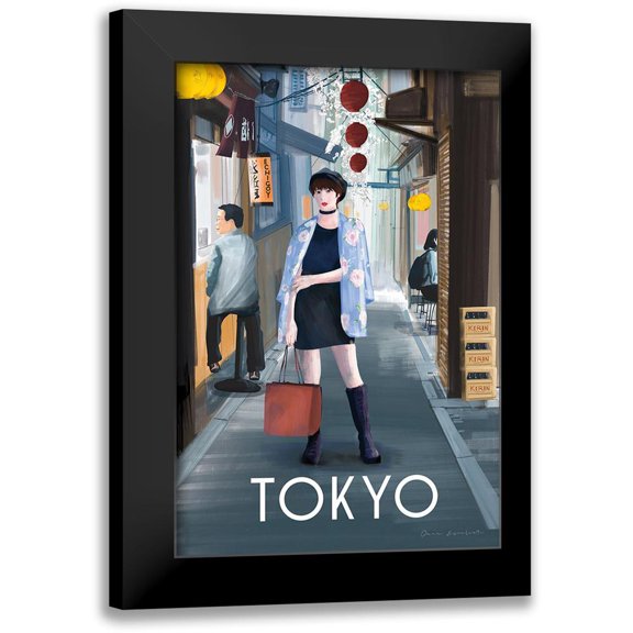 Escalante, Omar 11x14 Black Modern Framed Museum Art Print Titled - Girl in Tokyo II