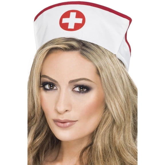 20" Red and White Nurse Women Adult Halloween Hat Costume Accessory - One Size