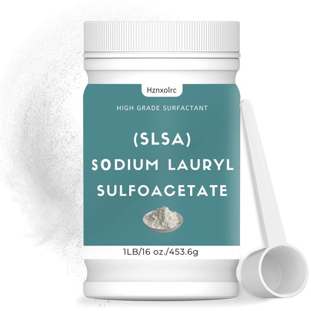 Polvo SLSA de 1 libra para hacer bombas de baño Polvo de lauril sulfoacetato de sodio SLSA premium Burbujas increíbles suaves para la piel Adecuado para hacer bombas de baño Trufas de baño y más