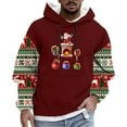 thumbnail image 3 of UVEASISHA Mens Christmas Gifts Big and Tall Fashion Hoodies Funny Santa Claus Graphic Sweatshirt Holiday Casual Fleece Lined Pullover Tops Wine 5XL, 3 of 6