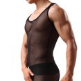 thumbnail image 6 of Seductiva Clothing Men's Mesh See-Through Tank Top Vest Summer Undershirt Semi See Thru Fitted Gym Workout Muscle Vest, 6 of 9