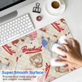 thumbnail image 4 of Long Mouse Pads for Desk,Beige Baseball Elements Pattern Desk Mats on Top Of Desks, Desk Mouse Pad Extra Large with 3mm Non-Slip Base and Stitched Edge for Gaming,Office,Work,Home 31.5"x15.7", 4 of 6