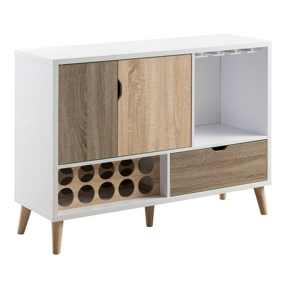 Furniture of America Vaughn Transitional Wood 10-Bottle Wine Rack in White