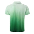 thumbnail image 5 of Men's Casual Shirts Gradient Summer Short Sleeve Contrast Collar Buttoned Tee Polo Shirt with Pocket Business Shirts Green XXXL, 5 of 5