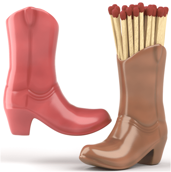 Cowboy Boot Match Holder for Matches in a Jar, Cowboy Boot Match Holder