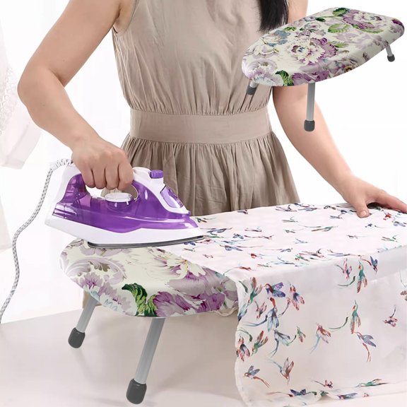 VOTRUDI Tabletop Ironing Board 23.6x14.6 Inch, Portable Foldable with Extra Thick Cover, Non-Slip Feet & Iron Rest, for Small Spaces, Apartment, Travel