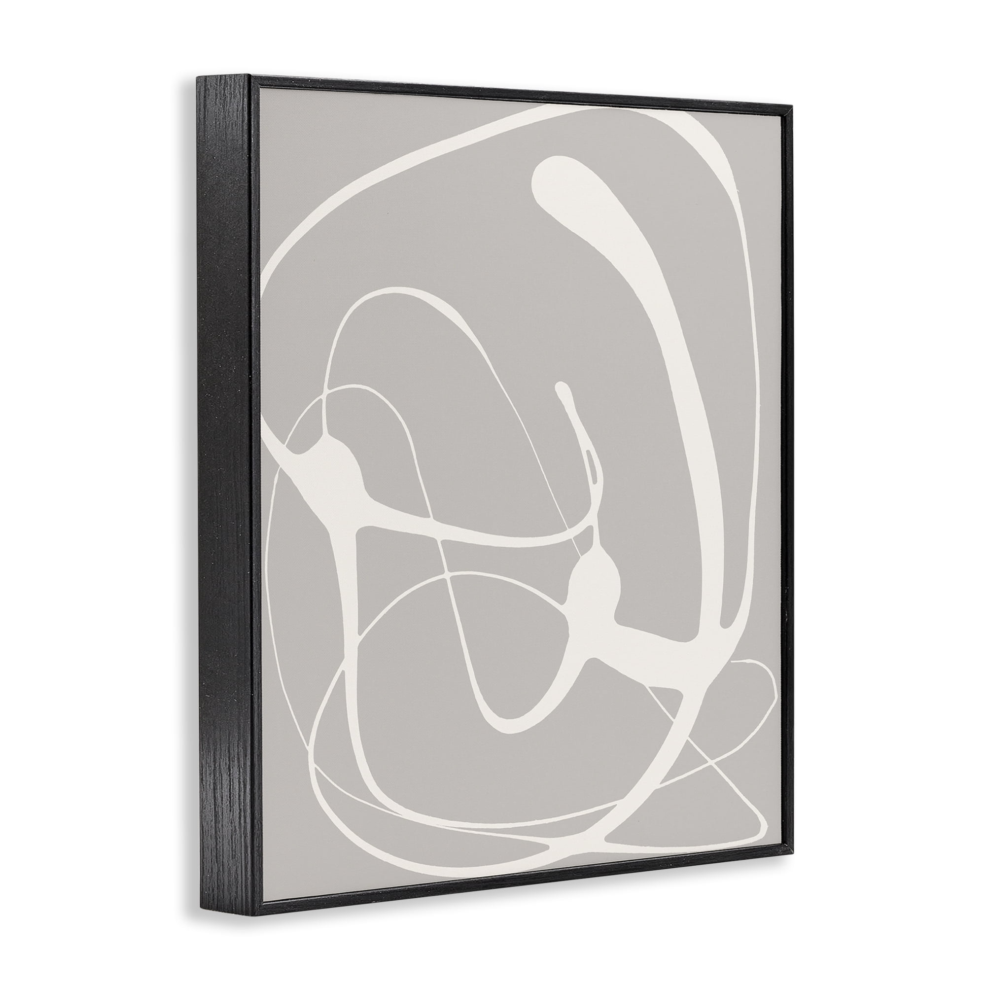 Stupell Industries Beige Very Abstract Figure Abstract Painting Black Framed Art Print Wall Art, 16 x 20