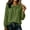 Army Green, variant on Crinkle Peter Pan Collar Tops for Women, Loose Bubble Long Sleeve Blouse with Half Button, Casual Cotton Linen Top for Spring Fall Office Daily Wear