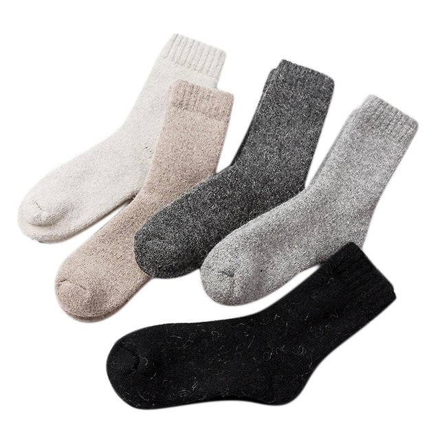 5 pares de calcetines de invierno súper gruesos de lana sintética para hombre, calcetines sencillos de Color sólido para clima frío, calcetines térmicos cálidos e informales, regal