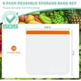thumbnail image 2 of Reusable Freezer Bags, Extra-thick Leakproof Gallon Vegetable Snack Sandwich Bag, BPA Free Silicone Bags for Food Storage,Travel, Home Organization(6 Pack - 6 Extra Large), 2 of 6
