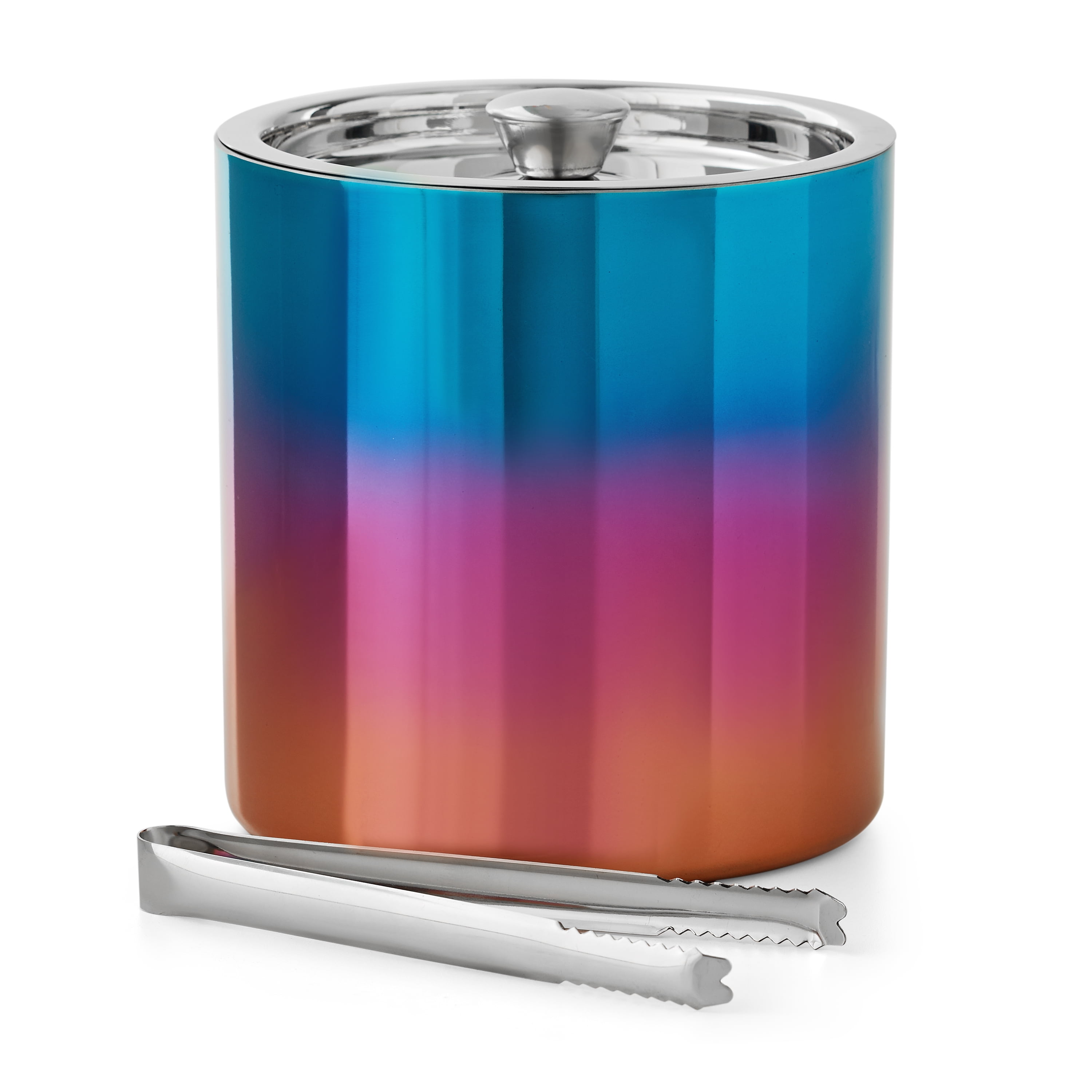 Mainstays 3 Quart Stainless Steel Ice Bucket, Rainbow Iridescent
