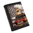 thumbnail image 2 of Chririnla Trifold Card Wallet with American Flag Train Design, Elastic Polyester Foldable Slim Pouch for Kids Daily Use and Outdoor Travel, 2 of 7