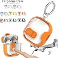 thumbnail image 2 of ELEHOLD Clear Case For Airpods 4th Gen,Shockproof Slim Automatic Snap Switch Stand Bracket Secure Lock Charging Case with Metal Keychain For Airpods 4th Gen,Gold, 2 of 11