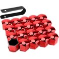 thumbnail image 1 of Red 19mm Car Wheel Lug Nut Cover Protection Covers, Dustproof Tyre Screw Cap, Auto Hub Screw Protector with Clip Tool, 1 of 5